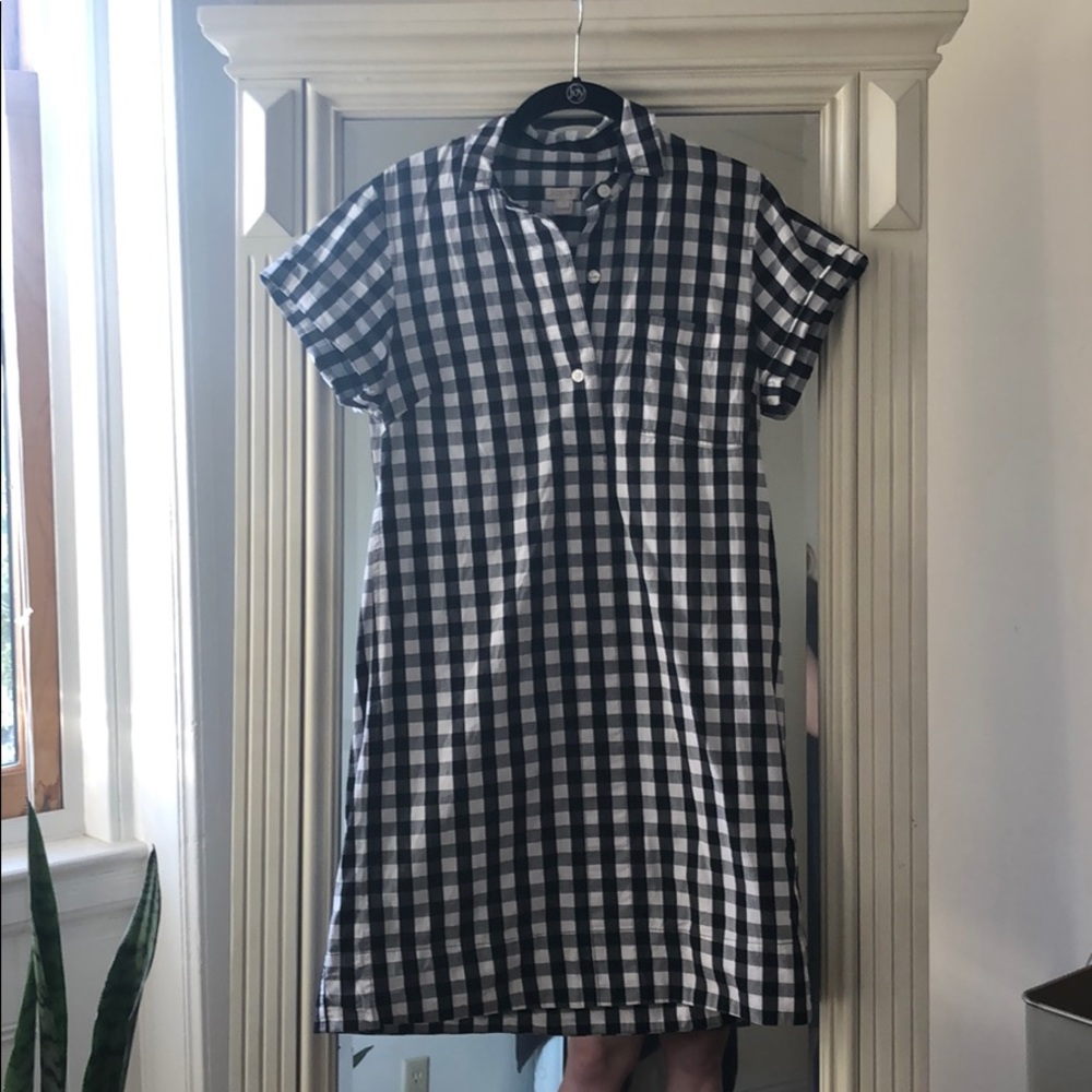 Jcrew small checkered dress in black and white